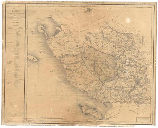 Département de la Vendée, décrété le 26 janvier 1790 par l'Assemblée Nationale et divisé en 6 districts et 58 cantons / gravé par d'Houdan.